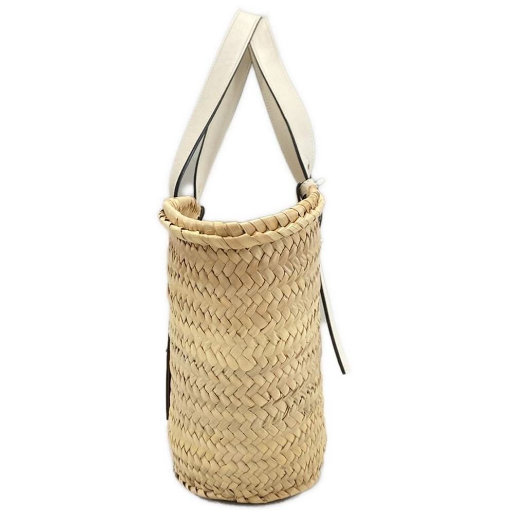 Loewe Natural Leaf Palm White Tote Bag Calfskin Basket - Picture 4 of 16